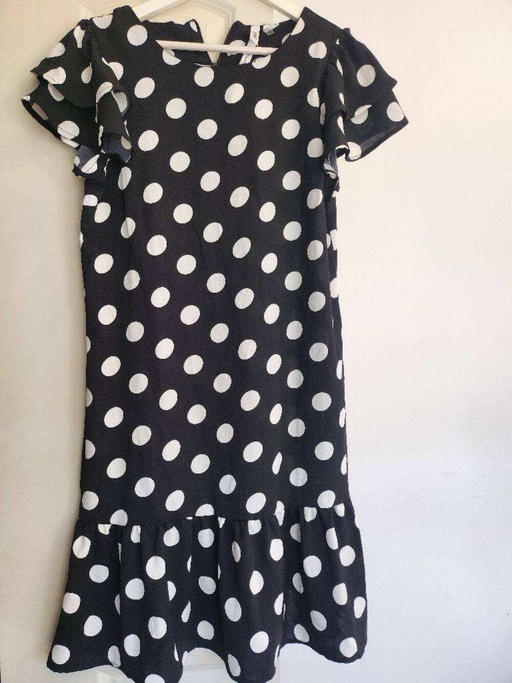 Black and white polka dot dress